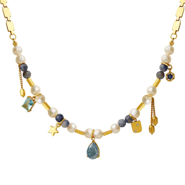 Exclusive natural stone freshwater pearl pendant - Image 4