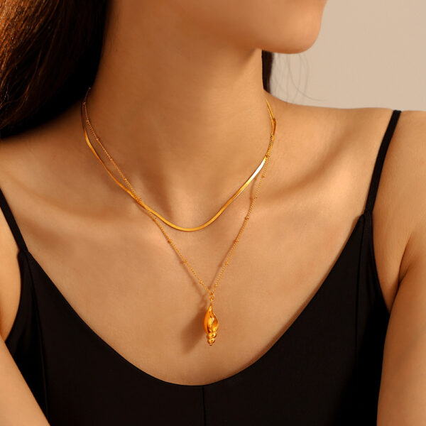 Holiday Style Conch Shell Imitation Pearl Clavicle Necklace