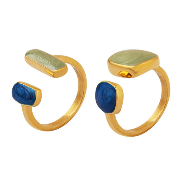 Enamel handmade oil dripping ring - Image 3