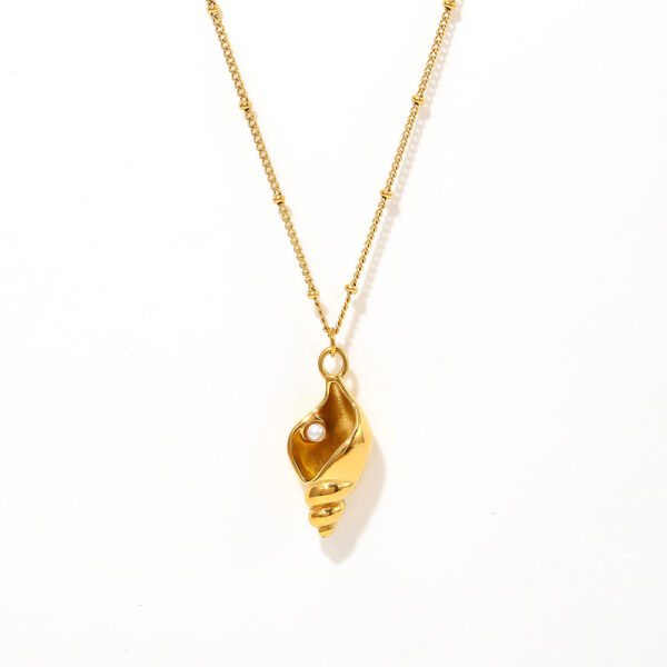 Holiday Style Conch Shell Imitation Pearl Clavicle Necklace - Image 3