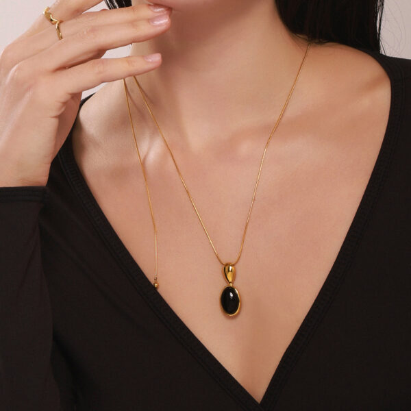 Oval Tiger Eye Long Necklace - Image 2